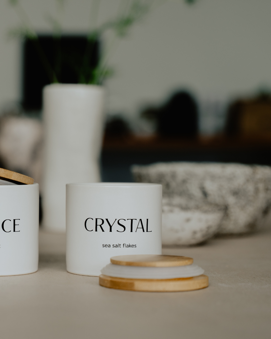Sea Salt Flakes in Ceramic Cellar